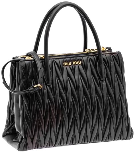 miu miu matelassé nappa tote vs prada gaufré bag|Prada vs miu michu.